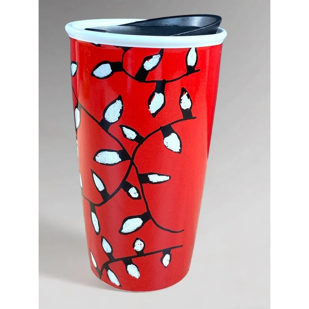 Starbucks 2016‎ Christmas Travel Mug Red with String Lights